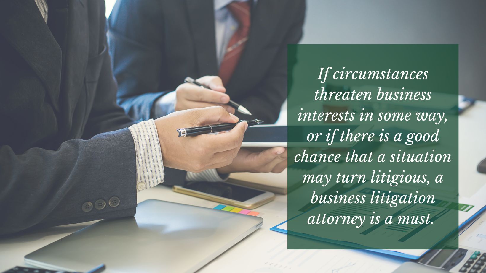 meeting with a business litigation attorney